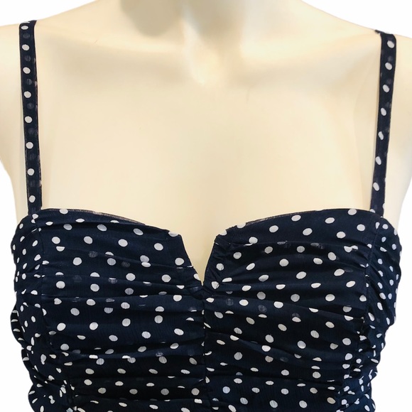 Blue & White Polka Dot Mini Dress - Picture 3 of 12